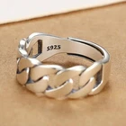 925 Sterling Silver Rings New Party Jewelry Vintage Charm Double Layer Geometric