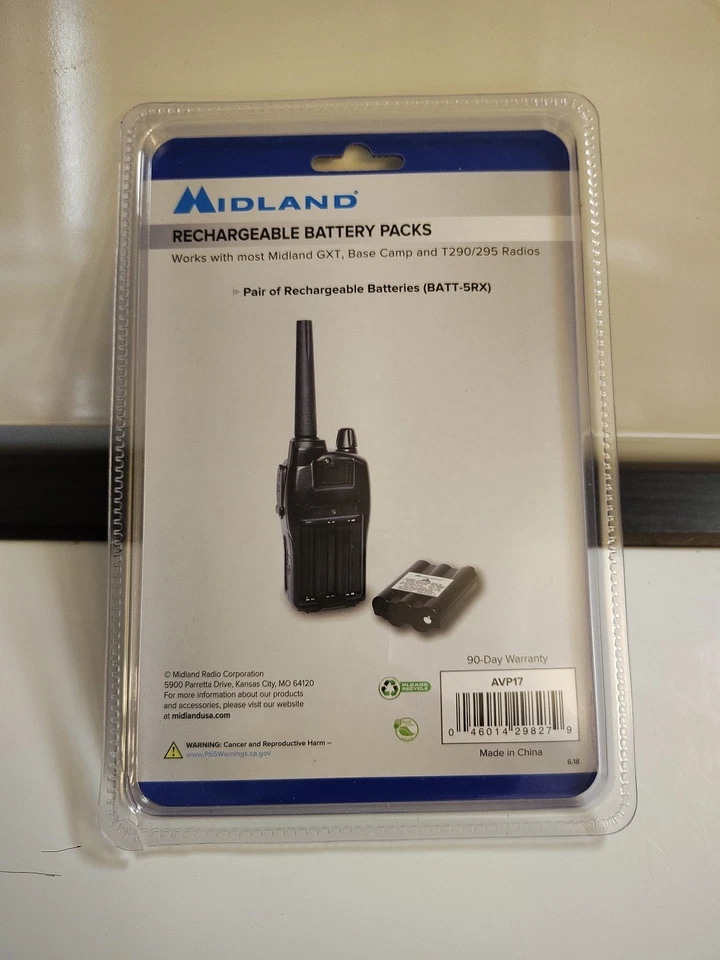 Midland Two-Way Radio Rechargeable Battery. AVP-17 /BATT-5RX *Authentic* - Image 2 of 4