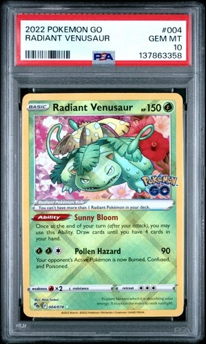 2022 Pokemon Go Radiant Venusaur #004 GEM MT PSA 10