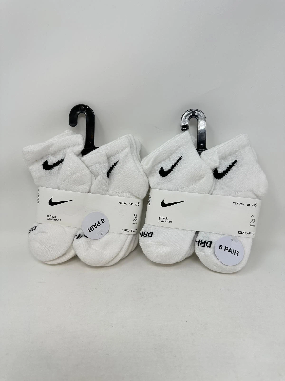 Nike Kids' 12-Pack Performance Ankle Socks 4-5 (8115), White, O2(C461T)