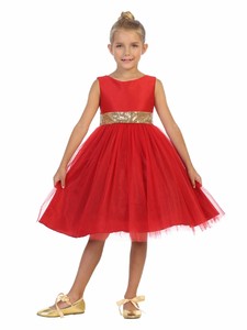 girls red sequin dress