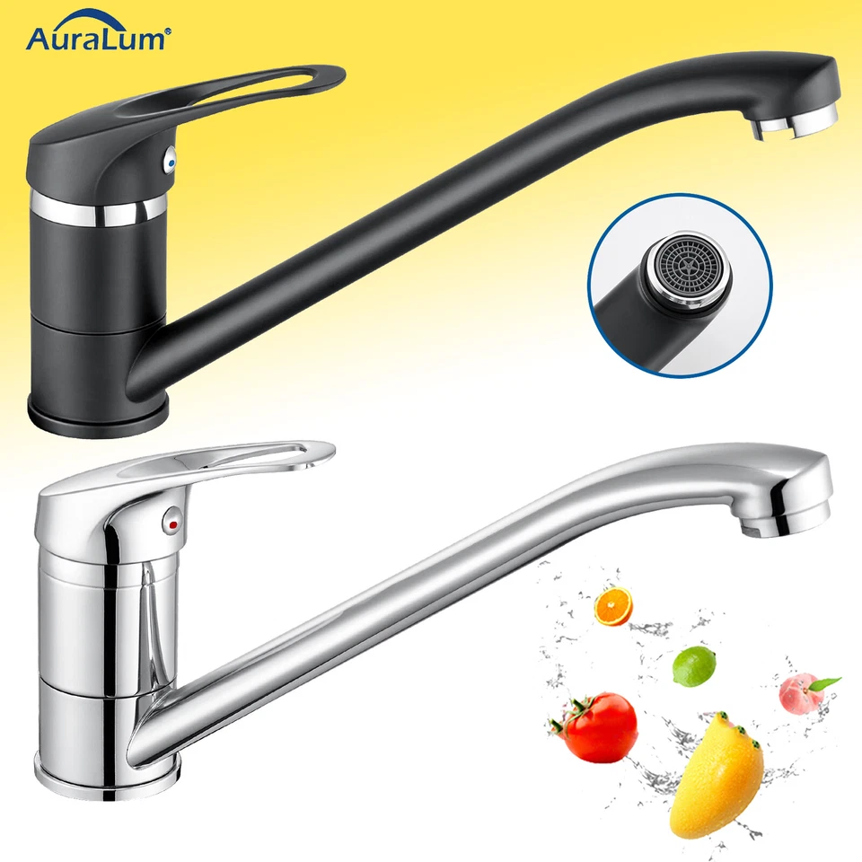 AURALUM MAX Küchenarmatur Wasserhahn Küche Spültischarmatur Mischbatterie Edelstahl Armatur