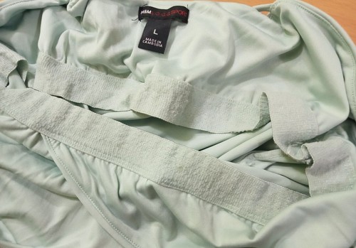 NEW Lovely H&M L.O.G.G Pale Green Sleeveless Corset Tie Back Stretch Top Size L - Picture 5 of 7