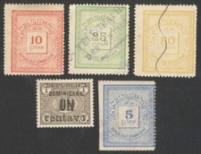 (AOP) Dominican Republic revenur telegraph stamps (5)