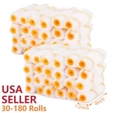 30-180 Rolls Microfiber 4" Paint Roller Covers Kit 1/2" Soft Nap Strong Absorb