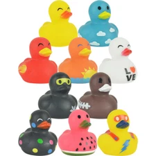 SMALL 1.5" Inch Vinyl Rubber Ducks: NINJA LOVE FOOTBALL FLAME and MORE!!!