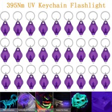 20-1000X LED Mini Keychain Flashlight Key Ring Light Bright Torch Christmas Gift