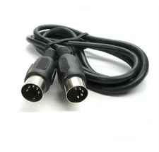 Green Connection 3ft MIDI Cable with 5 Pin DIN Plugs - Black