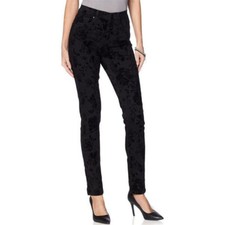 DG2 Diane Gilman Virtual Stretch Novelty Skinny Jean, Black, 4.