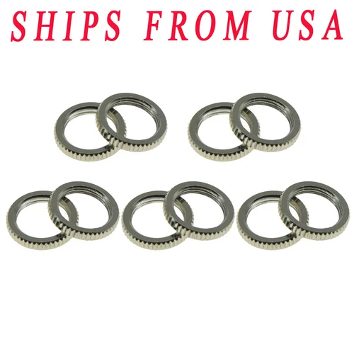 10pcs USA Thread 15/32" Fine Knurled Guitar Toggle Switch Nut For Gibson NI