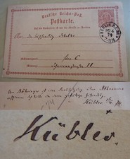 Classic Philologist Otto K&Uuml;BLER (1827-1912): Signed Postcard BERLIN 1874