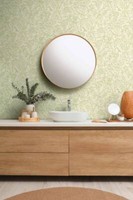 Vliestapete BlüTen BläTter Ranken Floral Creme GrüN Metallic 39747-2 (3,46€/1Qm)