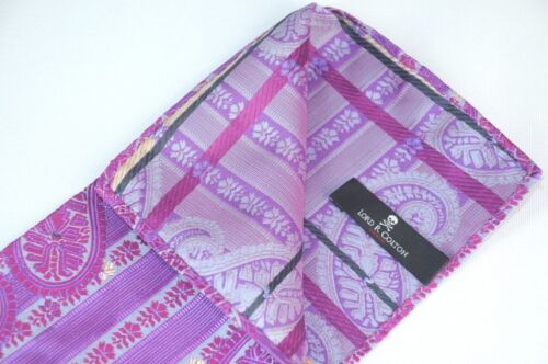 Lord R Colton Masterworks Pocket Square - Sannibel Amethyst Stripe Silk - New - Picture 2 of 3