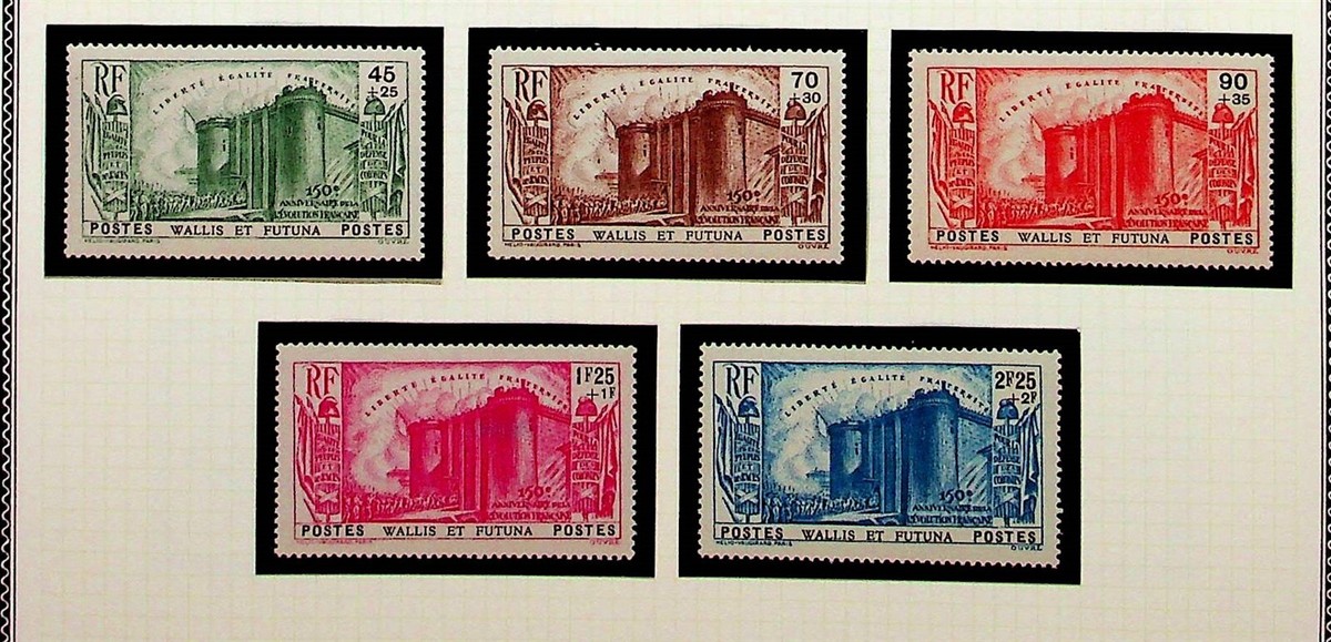 WALLIS & FUTUNA Sc B1-5 NH ISSUE OF 1939 - FRENCH REVOLUTION