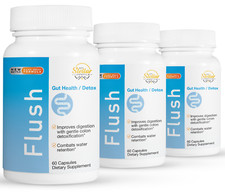 3 Pack Flush, helps digestion detox  combats water retention-60 Capsules x3