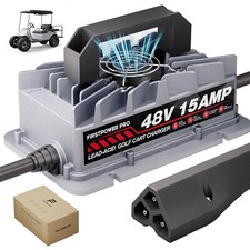 48 Volt 15AMP Golf Cart Charger 3 Pin Triangle Plug For EZGO RXV 48V 15A
