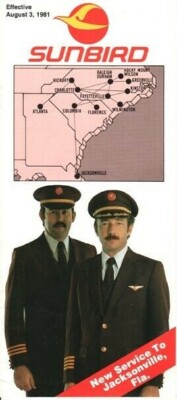 Sunbird Airlines timetable 1981/08/03