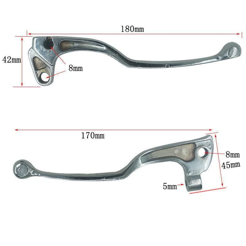 Palanca de freno delantera con embrague de aleación de aluminio para pit bike de 8 mm con mango de motocicleta Foto 3 de 4