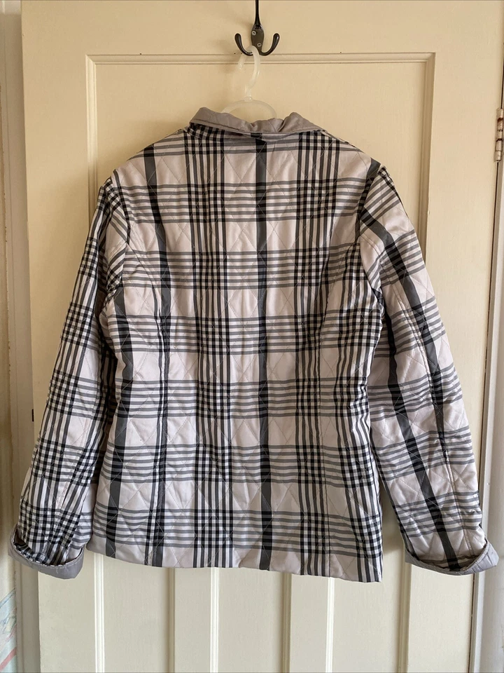 Junge Danmark Grey Check Reversible Quilted Lightly Padded Jacket Size 14 - Image 2 of 4