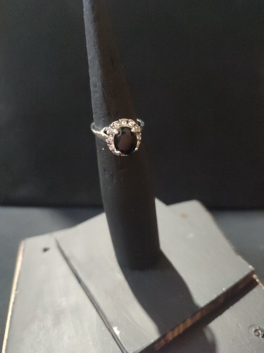 Bague Fantaisie Femme Avec Pierre Noire - Taille 58 (environ 8-35) - Occasion