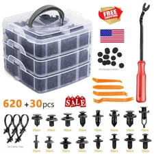 620 Pcs Car Retainer Clips Auto Fasteners Push Trim Clips Pin Rivet Bumper Kit