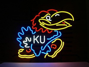 New Kansas Jayhawks Beer Bar Neon Sign 17 X14 Real Glass Decor Ebay