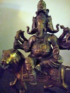 THE MOST RARE!!!  PANCHMUKHI GANESHA STATUE BRASS METAL LARGE