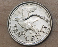 2012 Barbados 10 Cents Seabird