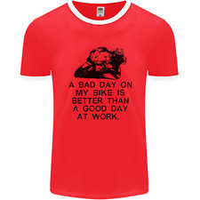 T-Shirt Uomo Ringer A Bad Day on My Bike Motociclista FotL