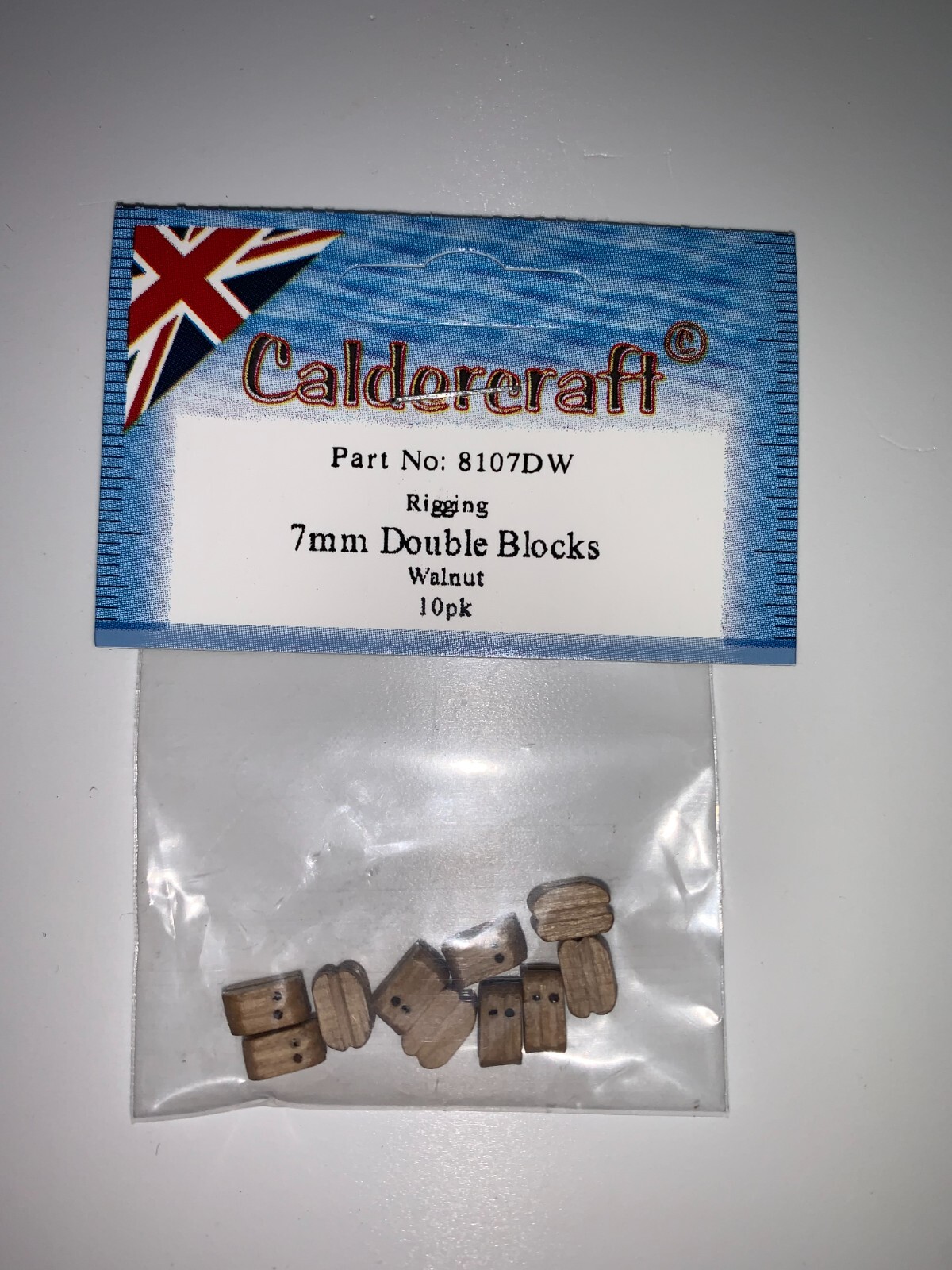 7mm Double Rigging Blocks Walnut Pack of 10 Caldercraft Model Boat Fittings