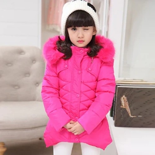 4-12 Years Winter Girls Jacket Collar Warm Zipper Windproof Kids Birthday Gift - Picture 24 of 43