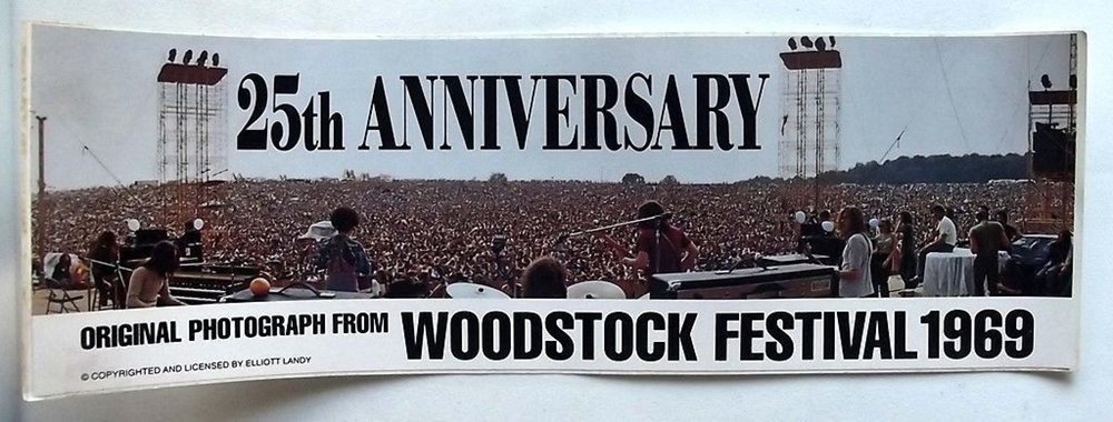SUPER RARE Woodstock 25th Anniversary Poster Sticker Elliott Landy ...