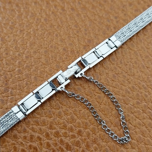 1/2" White Gold-Filled Mesh JB Champion Ladies Unused 1960s Vintage Watch Band - Picture 6 of 9