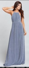 Show Me Your Mumu Amanda Maxi Dress Dancing Queen Shine Smoke Gray Small Prom