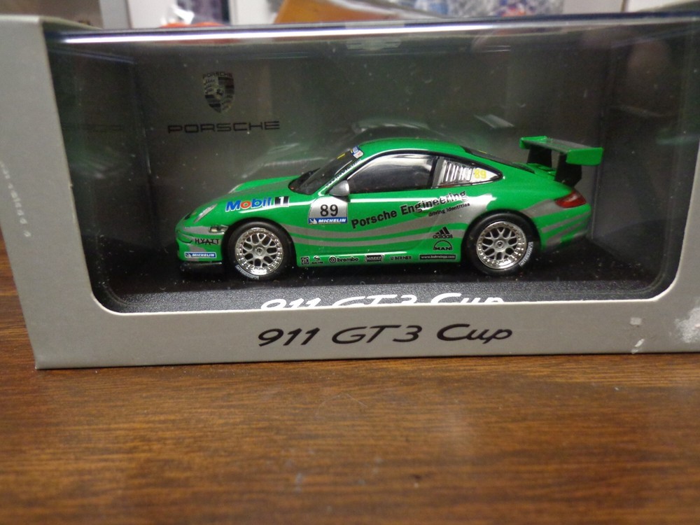 Paul's Model Art 1/43 Porsche 911 GT3 Cup #89 in Green . New in the Box