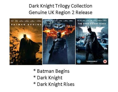 DARK KNIGHT TRILOGY PART DVD SET BATMAN BEGINS RISES UK