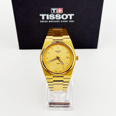 TISSOT PRX 金 ゴールド 40mm デイト クォーツ 箱付き TISSOT PRX 金 ゴールド 40mm デイト クォーツ 箱付き