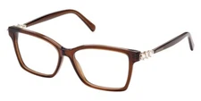 Swarovski SK5442 050 Brown Plastic Optical Eyeglasses Frame 54-14-140 RX