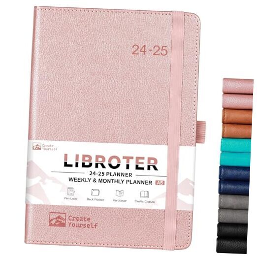 2024-2025 Planner - Planner 2024-2025, 2024-2025 Weekly Monthly Rose Gold