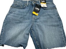 Lee Women's Size 6 High Rise Relaxed Fit Jean Shorts Smoke Screen New with Tags