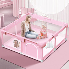 Pink Baby Playpen 50x50" - Safe Indoor/Outdoor Activity Center for Girls