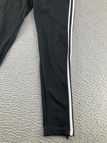 Adidas Pants Mens Medium Black Track Climacool 3 Stripe Elastic Waist Ankle Zip - Picture 4 of 23