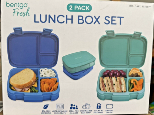Bentgo Fresh Lunch Box Set Containers (2-Pack) Blue / Teal - Picture 7 of 8