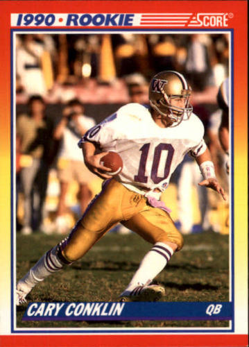 1990 Score #645 Cary Conklin Washington Huskies RC Rookie Pack