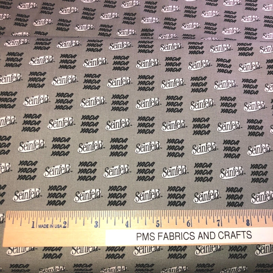 Tela Camelot Seinfeld 100% algodón por yarda Yada Yada en gris plata Foto 3 de 4