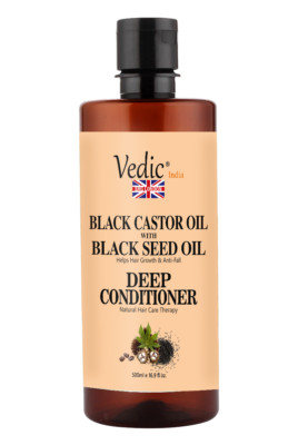 Vedic Black Castor Oil & Blk Seed Oil Deep Cond with VITE & Coco/Shea 500ml