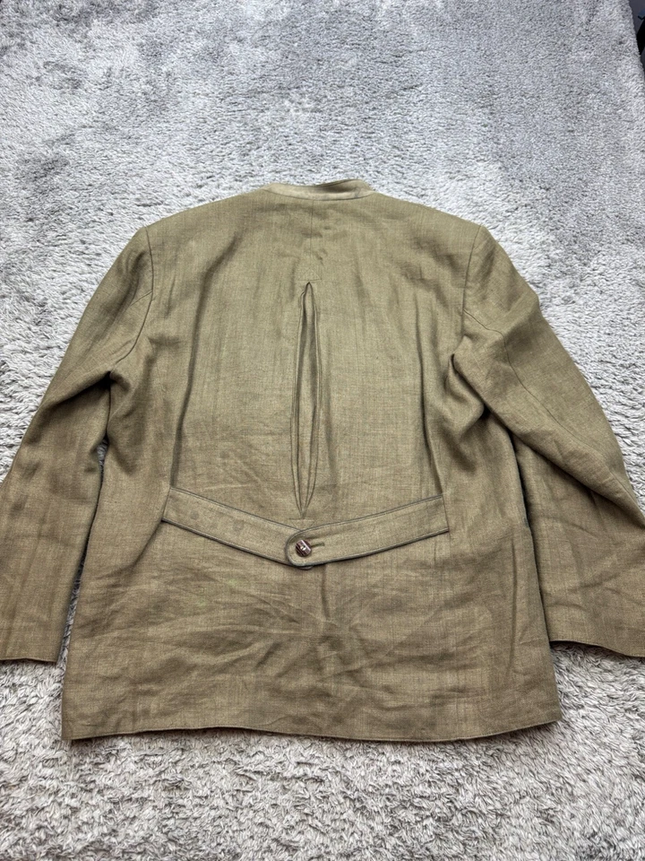 Vtg Giorgio Radaelli Blazer Mens 46R Olive Green Goat Suede Leather Jacket Italy - Image 2 of 4