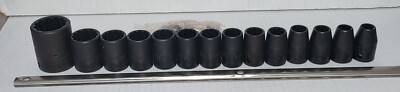 Proto 14 Piece 1/2'' Drive 12 Point Metric Impact Socket Set JCUS11102