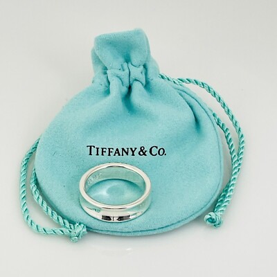 Size 9 Tiffany & Co 1837 Ring Concave Unisex in Sterling Silver | eBay