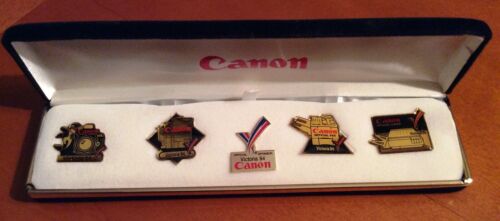 CANON Camera, Copiers, Souvenir Lapel Pin Set with case, Commonwealth Games '94 - Picture 1 of 4